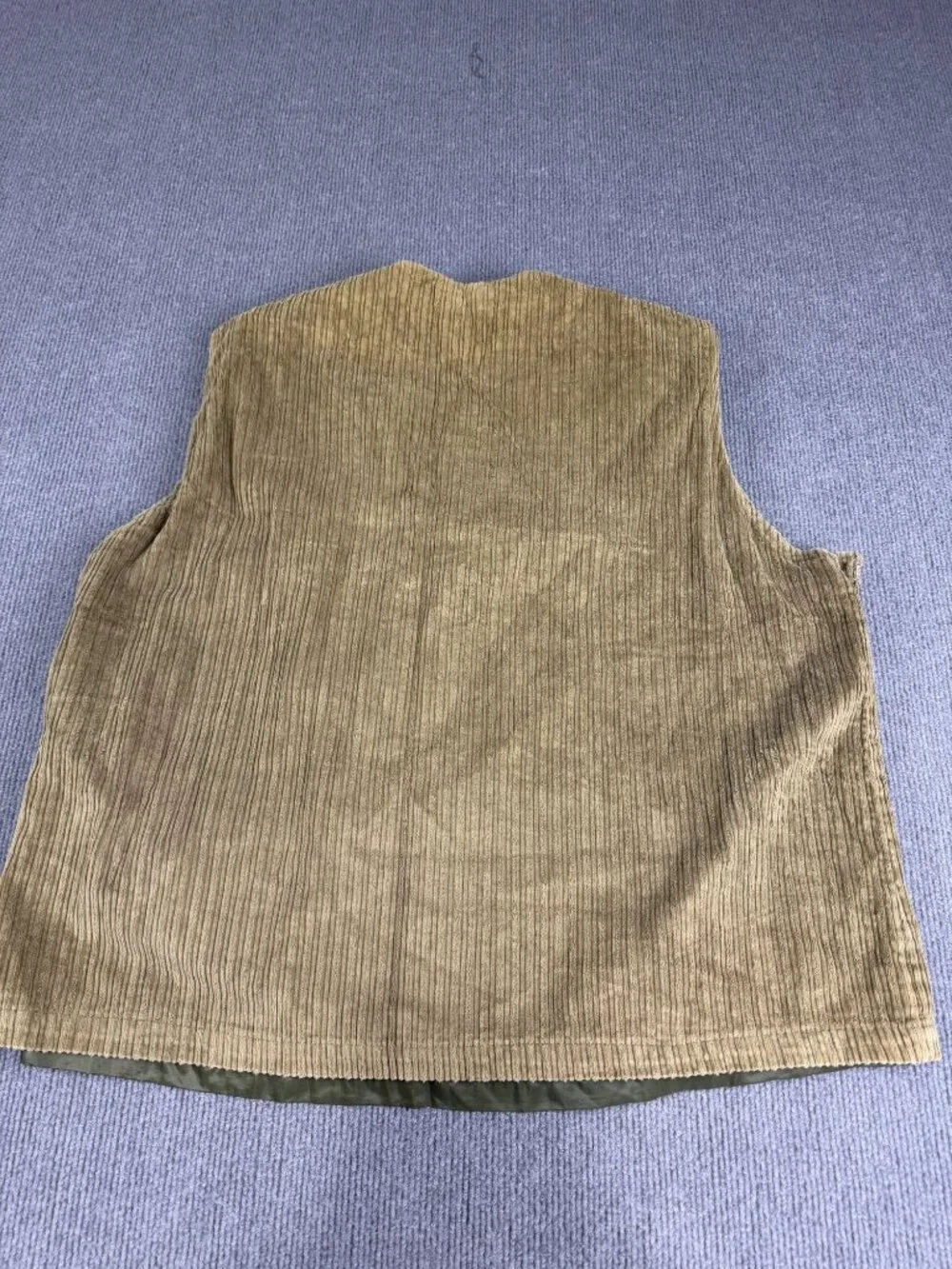 Jackie Vital Mens  Green Corduroy Button Front Vest Size L
